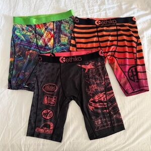 Men’s Ethika Staple Boxers Underwear Set of 3 Lot Medium - Red Black Pink Orange